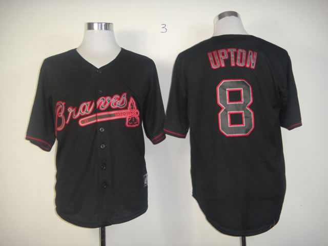 Men Atlanta Braves #8 Upton Black MLB Jerseys->atlanta braves->MLB Jersey